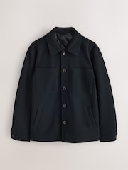 Black Soft Touch Padded Shacket - Image 6 of 9