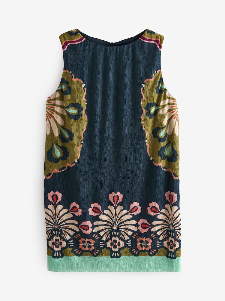 Placement Ikat Print Crinkle Mesh Sleeveless Longline Tunic - Image 2 of 6