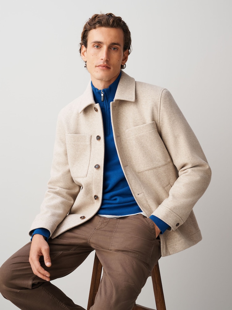 Neutral Soft Touch Padded Shacket - Image 1 of 10