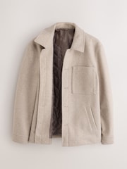 Neutral Soft Touch Padded Shacket - Image 7 of 10