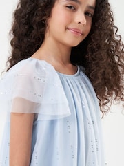 Angel & Rocket Blue Sequin Party Mesh Dress - Image 3 of 6