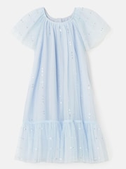 Angel & Rocket Blue Sequin Party Mesh Dress - Image 4 of 6
