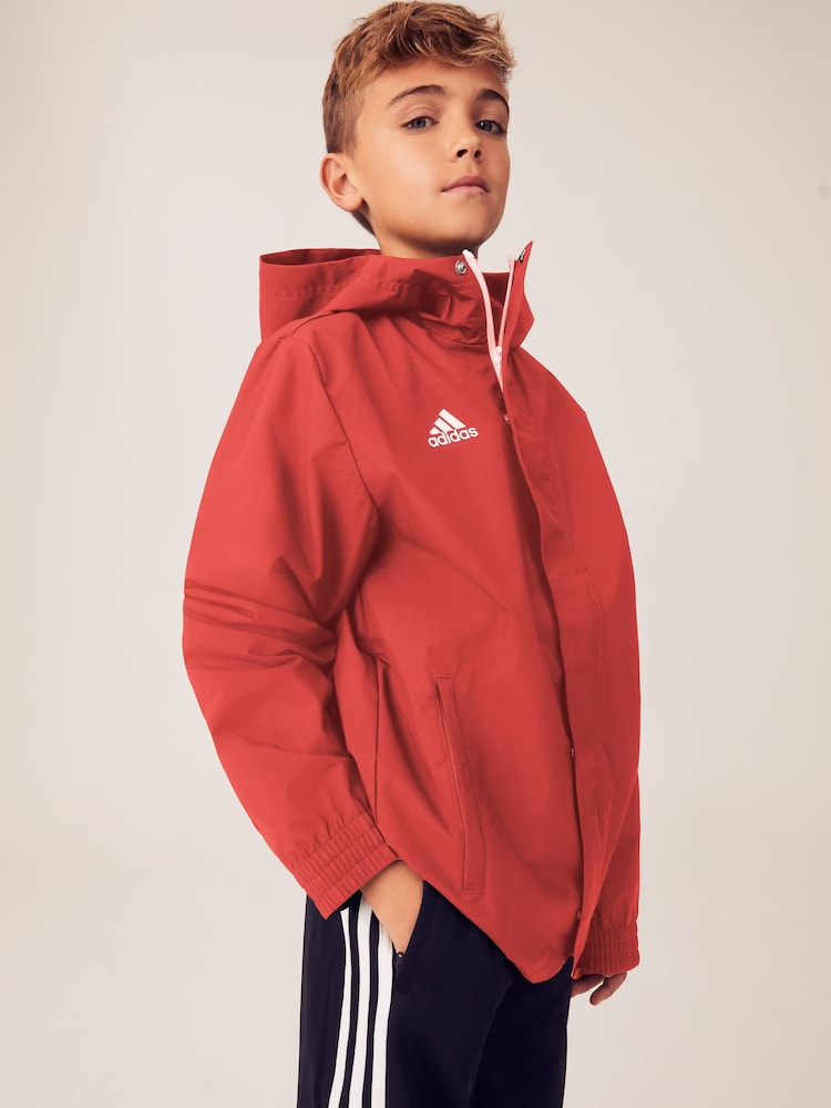 adidas Red Entrada Rain Jacket - Image 1 of 8