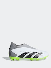 adidas White/Black Kids Predator Accuracy.3 Laceless Firm Ground Boots - Image 1 of 9