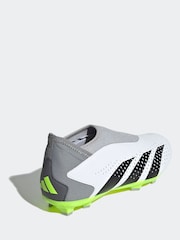 adidas White/Black Kids Predator Accuracy.3 Laceless Firm Ground Boots - Image 4 of 9