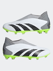 adidas White/Black Kids Predator Accuracy.3 Laceless Firm Ground Boots - Image 5 of 9