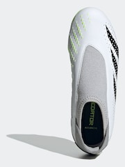 adidas White/Black Kids Predator Accuracy.3 Laceless Firm Ground Boots - Image 6 of 9
