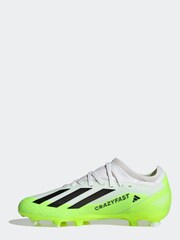 adidas White/Black Kids X Crazyfast.3 Firm Ground Football Boots - Image 2 of 8