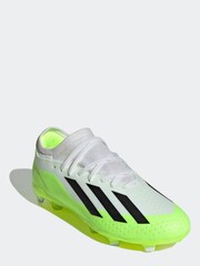 adidas White/Black Kids X Crazyfast.3 Firm Ground Football Boots - Image 3 of 8