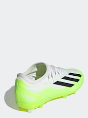adidas White/Black Kids X Crazyfast.3 Firm Ground Football Boots - Image 4 of 8
