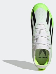 adidas White/Black Kids X Crazyfast.3 Firm Ground Football Boots - Image 5 of 8