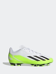 adidas White/Black X Crazyfast.4 Flexible Ground Football Boots - Image 1 of 9