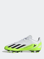 adidas White/Black X Crazyfast.4 Flexible Ground Football Boots - Image 2 of 9