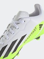 adidas White/Black X Crazyfast.4 Flexible Ground Football Boots - Image 8 of 9