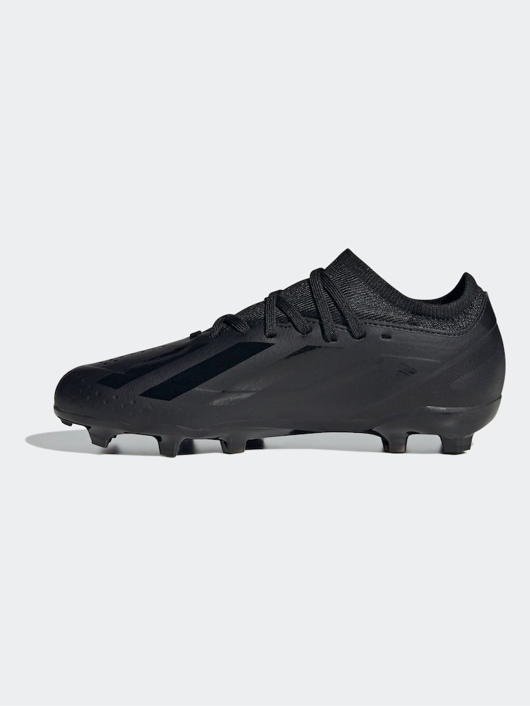 adidas Black Football Performance Kids X Crazyfast.3 Firm Ground Boots - Image 2 of 9