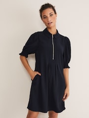 Phase Eight Navy Blue Zip Candice Mini Dress - Image 1 of 5