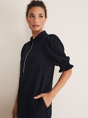Phase Eight Navy Blue Zip Candice Mini Dress - Image 3 of 5