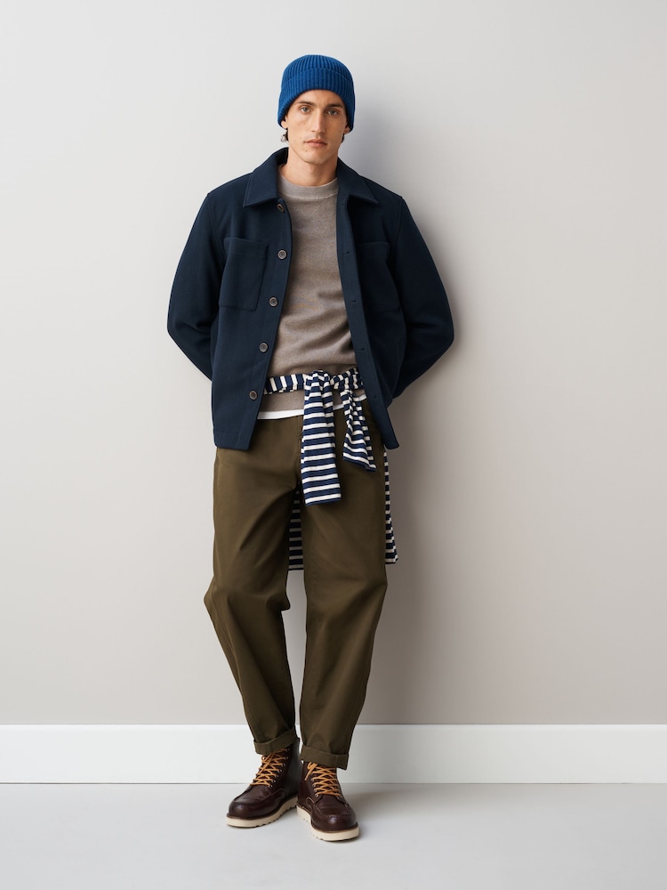 Navy Soft Touch Padded Shacket - Image 2 of 10