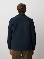 Navy Soft Touch Padded Shacket - Image 4 of 10