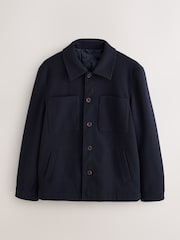 Navy Soft Touch Padded Shacket - Image 7 of 10