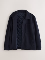 Navy Soft Touch Padded Shacket - Image 8 of 10
