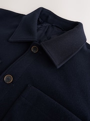 Navy Soft Touch Padded Shacket - Image 9 of 10