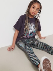Silver Holographic Sparkle Sequin Leggings (3-16yrs) - Image 1 of 6