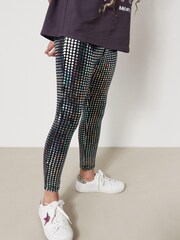 Silver Holographic Sparkle Sequin Leggings (3-16yrs) - Image 4 of 6