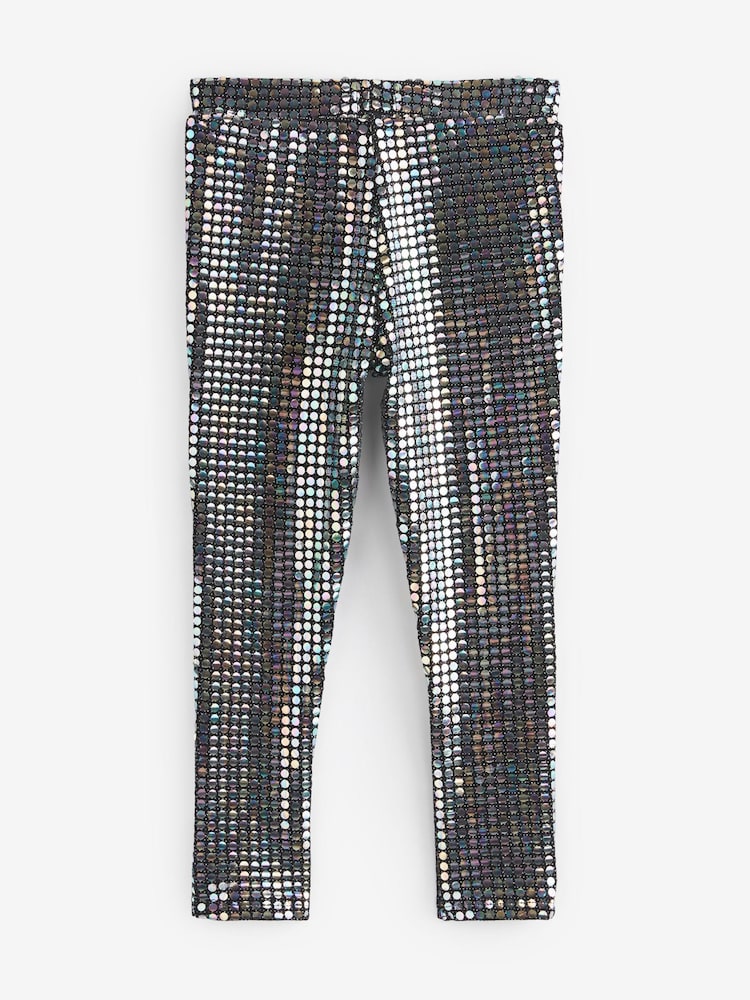 Silver Holographic Sparkle Sequin Leggings (3-16yrs) - Image 6 of 6