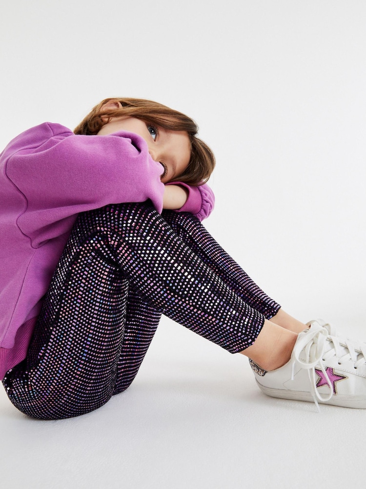 Pink Holographic Sparkle Sequin Leggings (3-16yrs) - Image 1 of 6