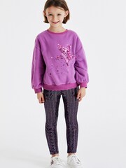 Pink Holographic Sparkle Sequin Leggings (3-16yrs) - Image 2 of 6