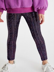 Pink Holographic Sparkle Sequin Leggings (3-16yrs) - Image 3 of 6