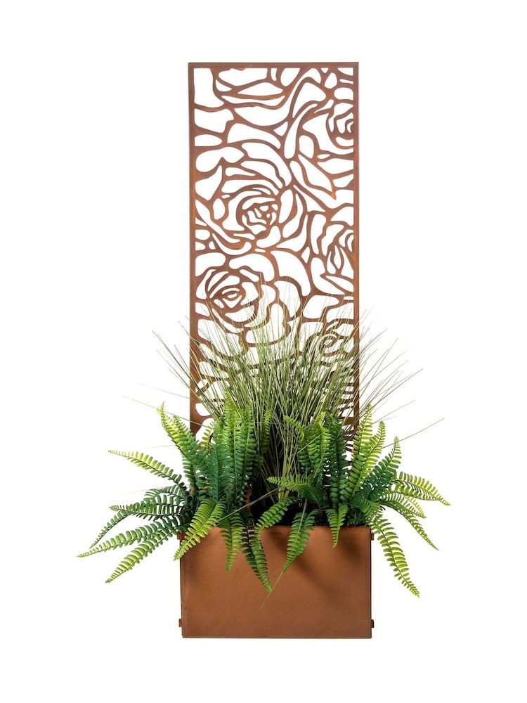 Premier Decorations Ltd Patina Screen Rose Design Planter - Image 1 of 2 Premier Decorations Ltd Patina Screen Rose Design Planter - Image 1 of 2