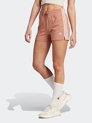 adidas Orange Slim Essentials 3-Stripes Shorts - Image 6 of 8