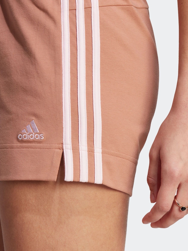 adidas Orange Slim Essentials 3-Stripes Shorts - Image 8 of 8