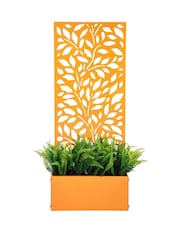 Premier Decorations Ltd Soft Orange 1.1M Screen Leaves Design Planter 0 - Image 1 of 2