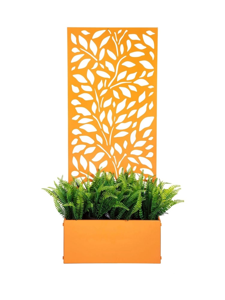 Premier Decorations Ltd Soft Orange 1.1M Screen Leaves Design Planter 0 - Image 1 of 2 Premier Decorations Ltd Soft Orange 1.1M Screen Leaves Design Planter 0 - Image 1 of 2