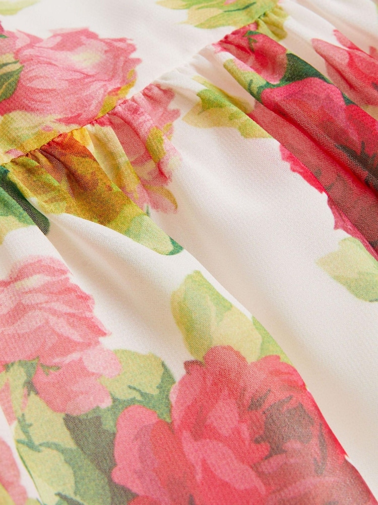 Monsoon White Rose Bloom Chiffon Maxi Dress - Image 3 of 3