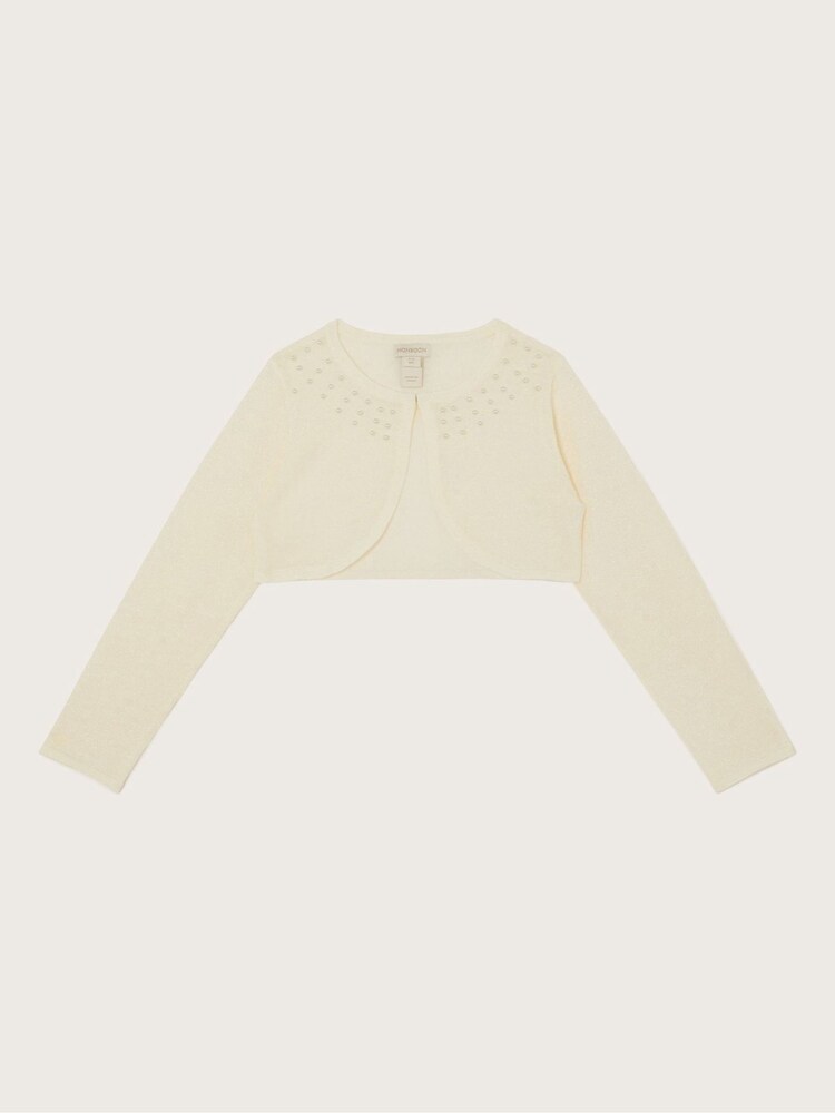 Monsoon Natural Pearl Trim Cardigan - Image 1 of 2