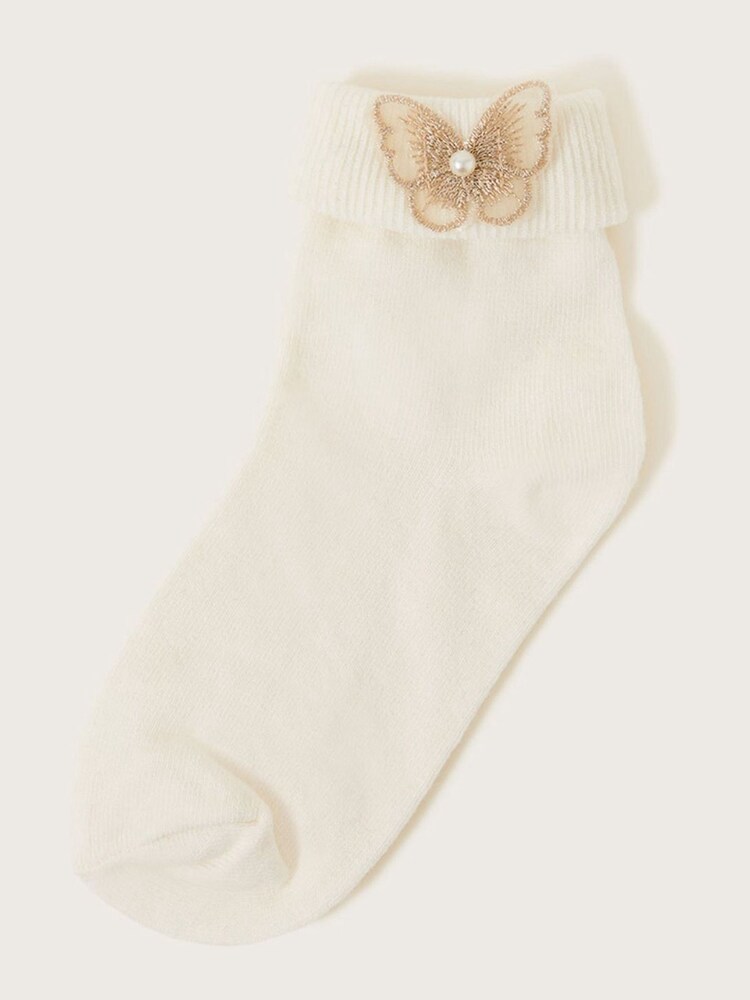 Monsoon Natural Lace Butterfly Socks - Image 1 of 2