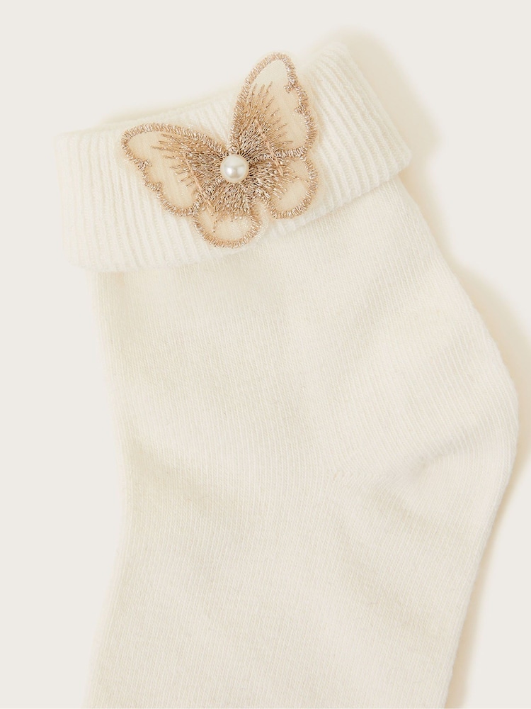 Monsoon Natural Lace Butterfly Socks - Image 2 of 2