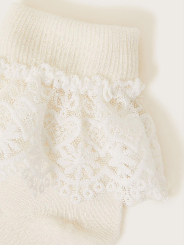 Monsoon Natural Heart Lace Socks - Image 2 of 2 Monsoon Natural Heart Lace Socks - Image 2 of 2