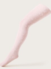 Monsoon Pink Lacey Butterfly Tights - Image 1 of 2