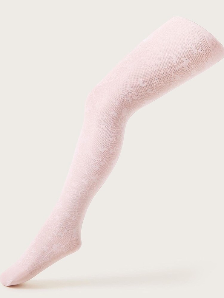 Monsoon Pink Lacey Butterfly Tights - Image 1 of 2