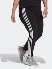 adidas Black/White Curve 3-Stripe Leggings - Image 2 of 6