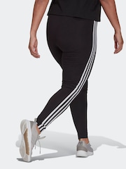 adidas Black/White Curve 3-Stripe Leggings - Image 3 of 6