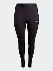 adidas Black/White Curve 3-Stripe Leggings - Image 4 of 6