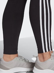 adidas Black/White Curve 3-Stripe Leggings - Image 6 of 6