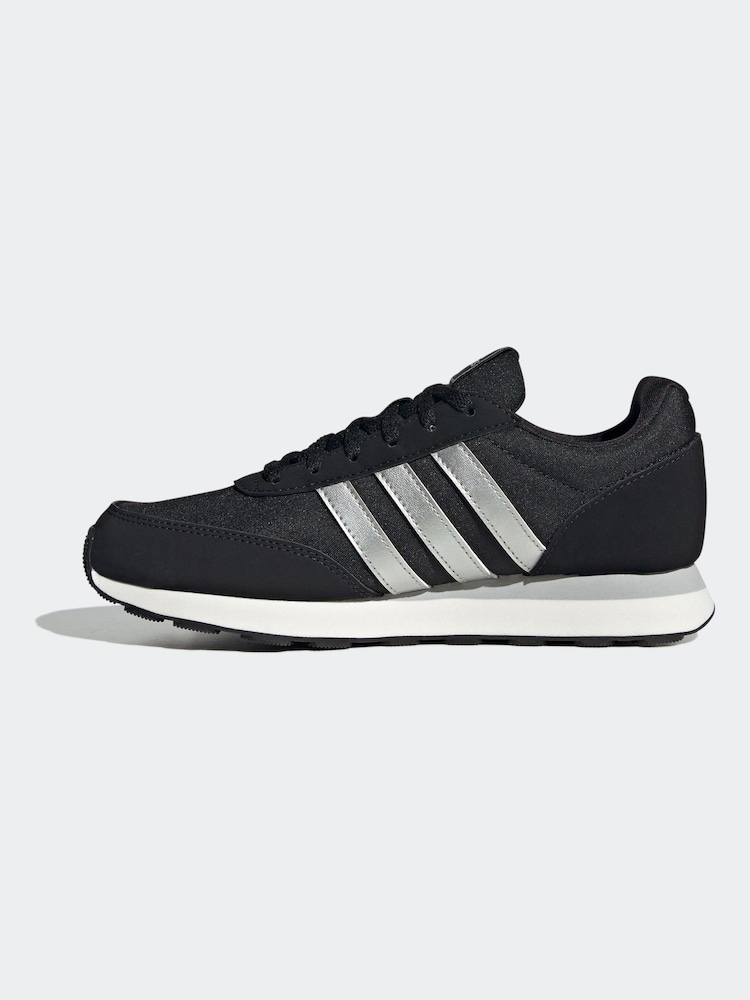 adidas Black/White Sportswear Run 60S 3.0 Lifestyle Running Trainers - Image 2 of 9