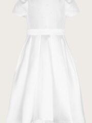 Monsoon White Pearl Embellished Henrietta Dress - Image 1 of 2